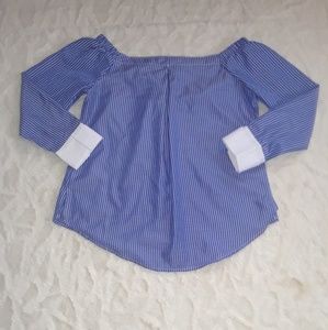 Blue and white pinstripe shirt
